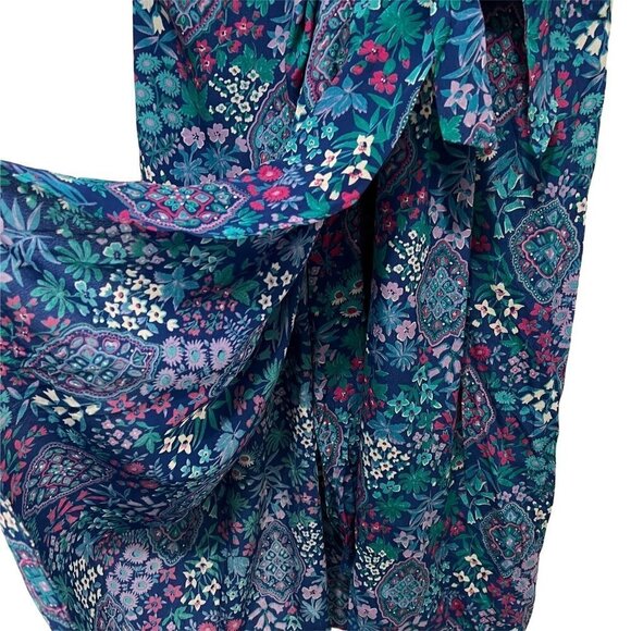 VTG 80s Jane Schaffhausen Belle France Wrap Dress Womens 6 Cottagecore - Picture 5 of 10